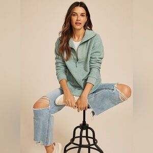 Maurices Green Fleece Quarter-Zip Hoodie